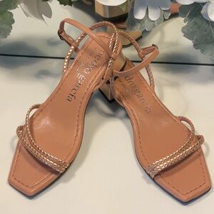 Pedro Garcia Tan Leather Braided-Strap Sandals
